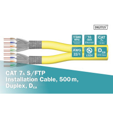 Digitus Cat.7A S/FTP duplex installatiekabel 100 m.