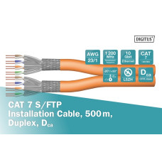 Digitus Cat.7 S-FTP duplex installatiekabel 500 m.